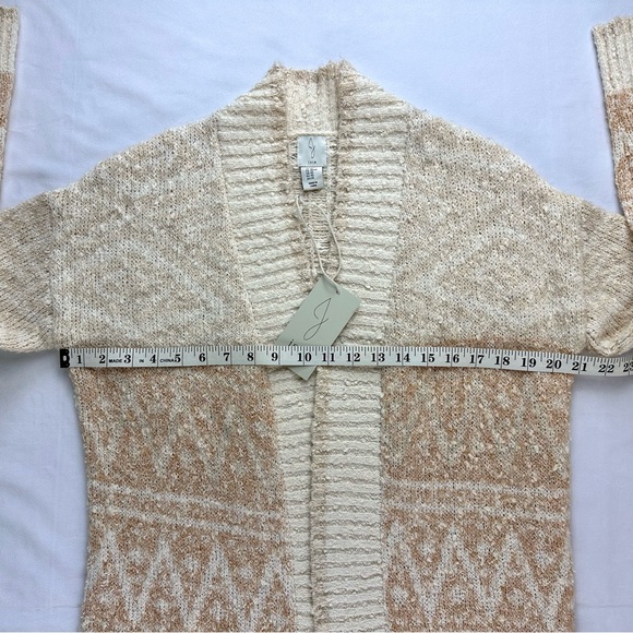 JOIE Longline Nordic Duster Cardigan in Cream/Tan Bouclé Knit Size X-Small (NWT) - Picture 8 of 14